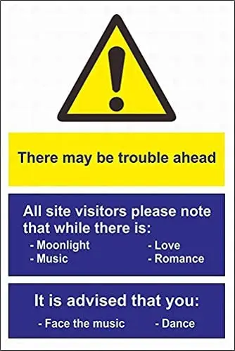 

Warning Sign There May Be Trouble Ahead Sign Road Sign Business Sign Aluminum Metal Tin Sign Z0804