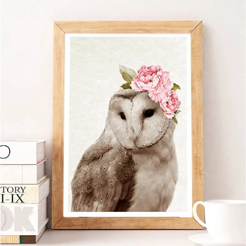 Лесной картина с рисунком животных Плакат для детской художественным принтом в