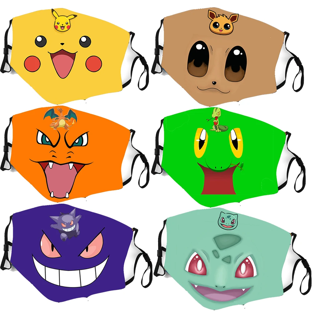 Одежда с изображением покемона Пикачу генгар чармандер теплая маска защитный
