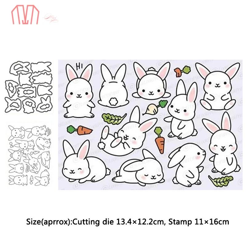 Металлические штампы в виде кроликов Mai трафареты штамп для скрапбукинга сделай