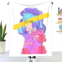 aesthetic anime girl 90s abstract watercolor throw blanket sheets on the bed blankets on the sofa decorative lattice