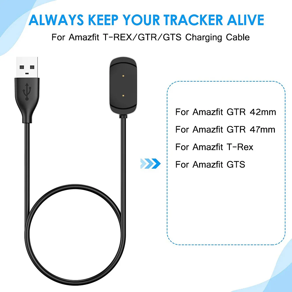 Charging Cable For Xiaomi Huami Amazfit GTS T-Rex GTR 47mm/4