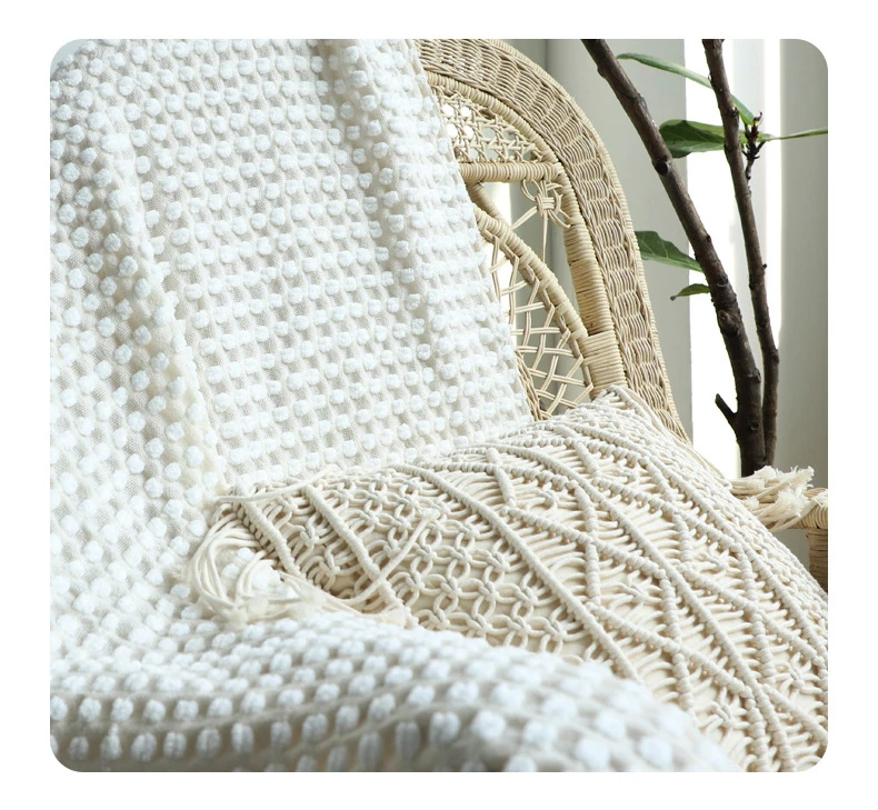 Nordic White Casual Blankets throws soft Comfortable Knitted Shawl Sofa Blanket Bed End cover Travel hotel Decorative bedspread | Дом и сад