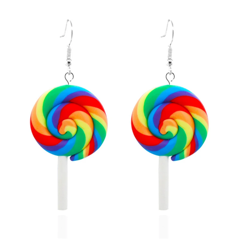 

Creative Lollipop Shaped Snack Soft Ceramic Earrings For Woman Wedding Engagement Jewelry Gifts Accessories