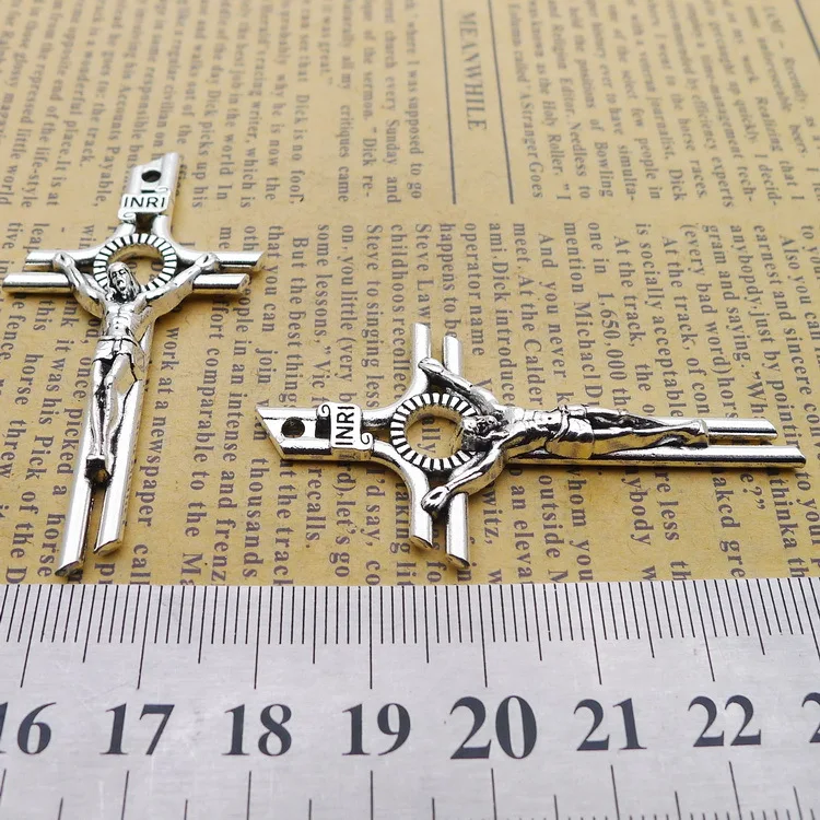 

Ww225 28 * 55mm 6G christian Alloy Jesus Cross antique charm Ornament pendant DIY Accessories 20 Pcs/pack