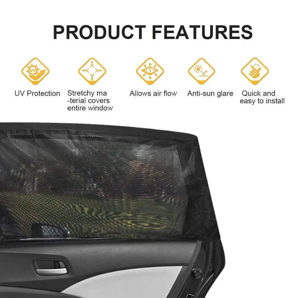 

1 Pair Summer UV Protection Car Front Rear Side Window Sun Shade Anti-mosquito Cover for Sedan SUV Trucks Car Sunshade Curtain