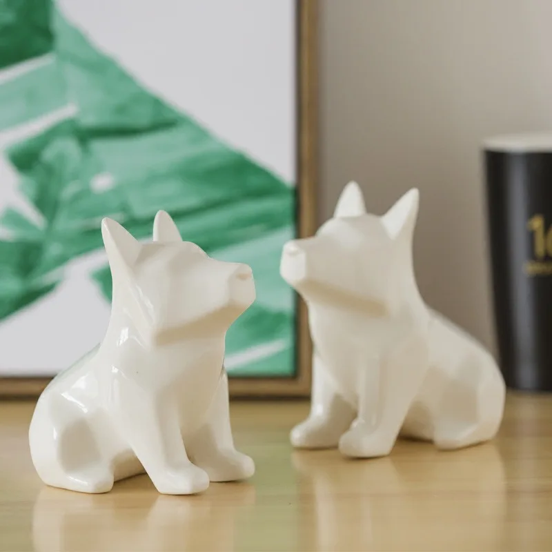 Статуэтка из чистой белой собаки керамический Декор для дома подарок