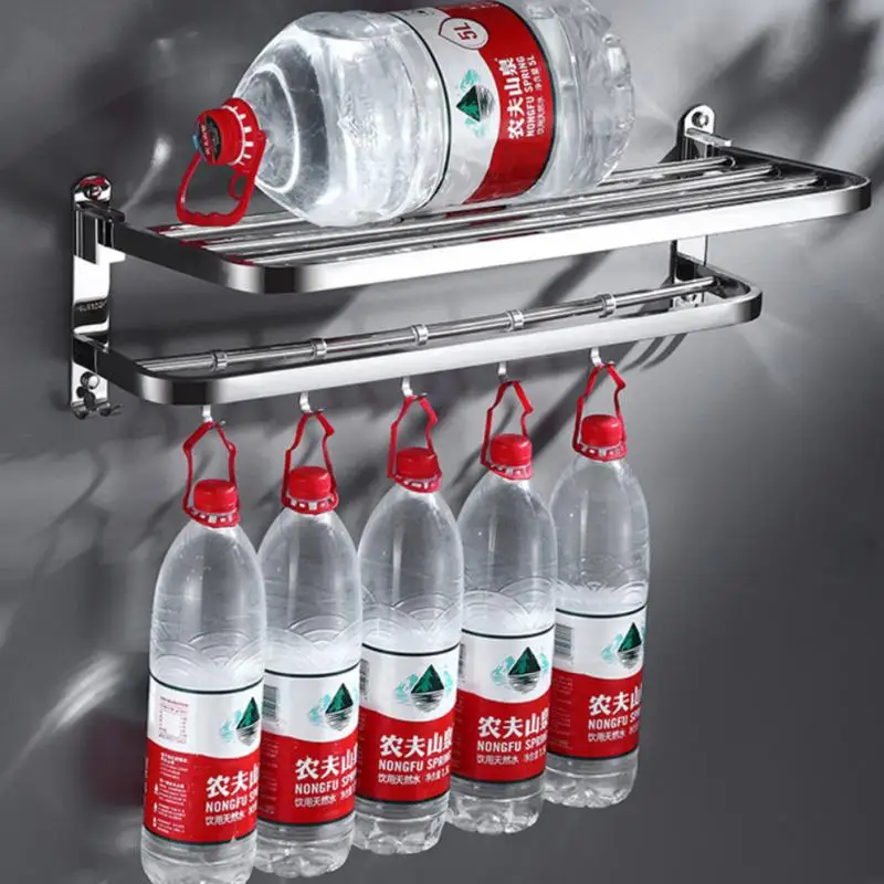 Вешалка для полотенец 60 см Матовая Серебристая двойная вешалка в ванную комнату