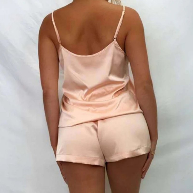 

Women Pajama Sets Girl Silk Satin Pyjama Sleepwear Nightwear Loungewear Homewear Solid Comfortable Soft High Quality