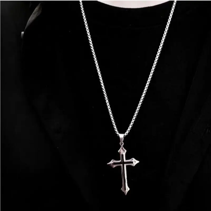 Винтажное ожерелье с подвеской-крестом в стиле Харадзюку цепочка унисекс