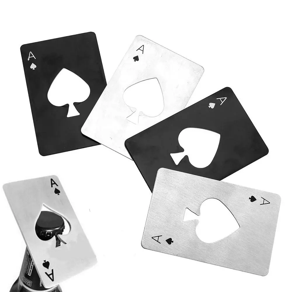 1 шт. креативная Изысканная открывалка для бутылок в форме покера из нержавеющей