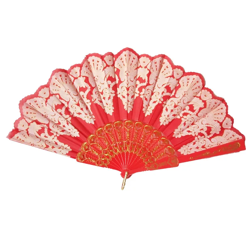 

Antique Folding Fan Chinese Style Phnom Penh Printed Silk Fan Summer Female Dance Fan Portable Fan Hand Fan Durable Household