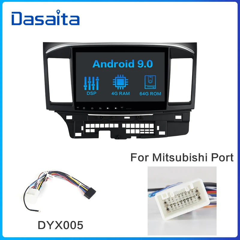 DYX005 Dasaita Android 9,0 автомобильный стерео DSP 10," сенсорный экран для Mitsubishi Lancer 10 EVO Радио 1 Din 64G rom 4G ram автомобильный Bluetooth - Цвет: DYX005