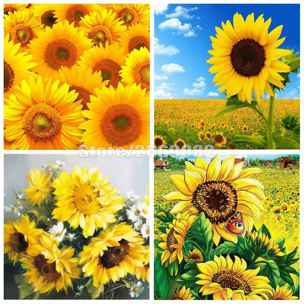 

5D алмазное Рисование Подсолнечник полностью квадратное сверло настенное искусство Алмазная мозаика Цветочная вышивка крестиком DIY рукоде...