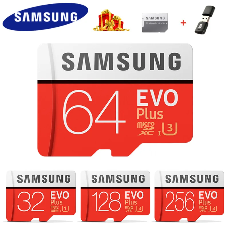 Карта памяти SAMSUNG Micro SD 32 Гб 64 128 ГБ 256 U3 U1 4K SDHC SDXC класс EVO + 10 C10 UHS TF карты транс флэш
