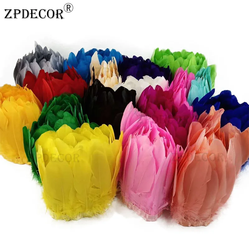 Большой Плавающий цветной лебедь отделка из гусиного пера 1 ярд в партии 15 20 см