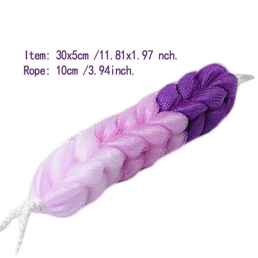 

Back Scrubber Body Exfoliating Exfoliate Shower Sponge Stretchy Braids Flower Mesh Washer Skin Care Body Wash Brush Women 3PCS