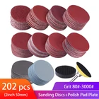 202 шт. 2-дюймовые шлифовальные диски с подложкой хвостовика 1 шт. 14 дюйма и 1 шт. мягкая поролоновая буферная Накладка для дрели, шлифовального станка, вращающегося инструмента