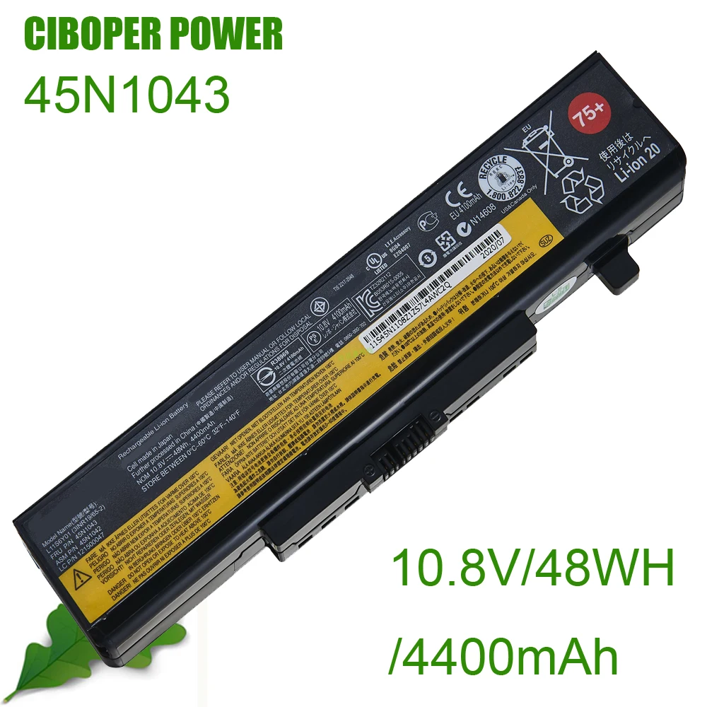 CP New настоящая аккумуляторная батарея для ноутбука 45N1043 10,8 V/48Wh/4400mAh для Edge E430 E431 E435 E530 E531 E535 E540 E430C Y480 G480 45N1042