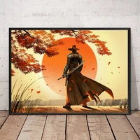 japanese samurai posters and prints abstract wall art pictures hd bushido canvas painting for living room home decoration