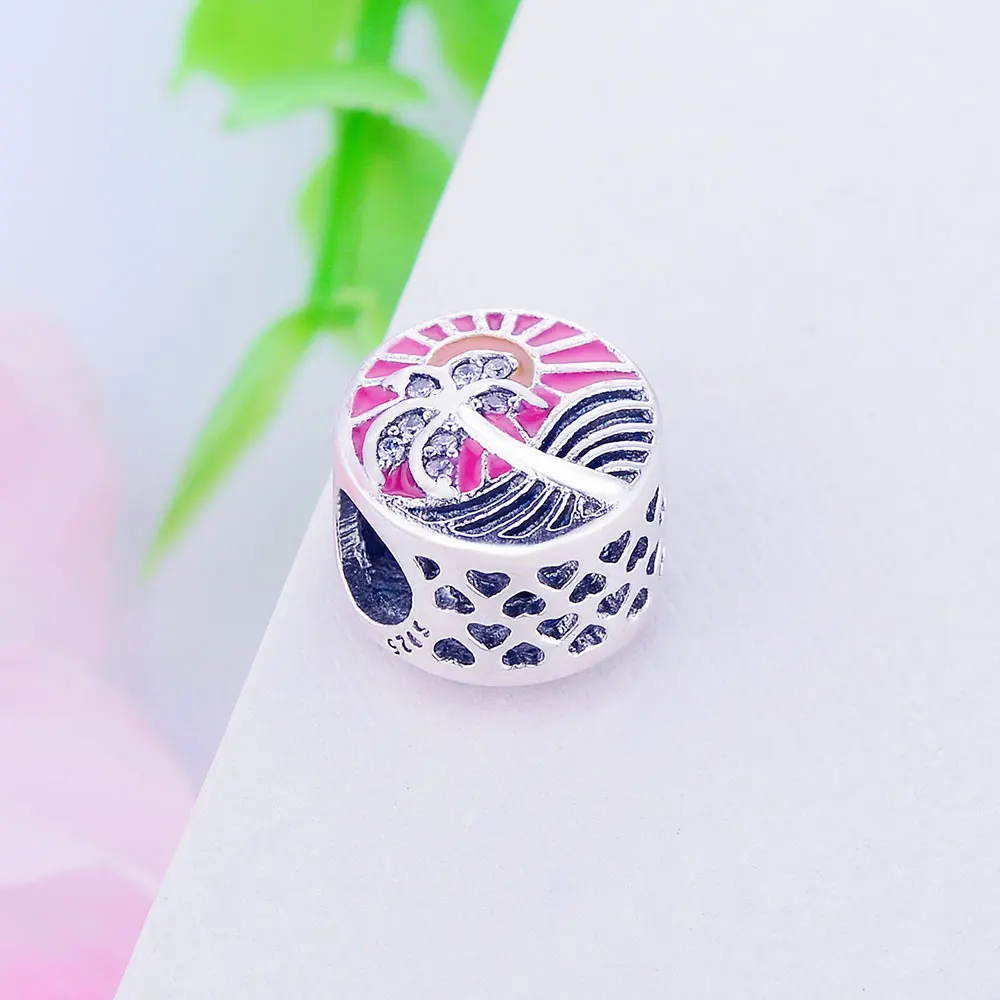 

Berloque Real 925 Sterling Silver Summer Coconut Tree Charms Beads Fit Original Charm Bracelets DIY Jewelry Making for Women