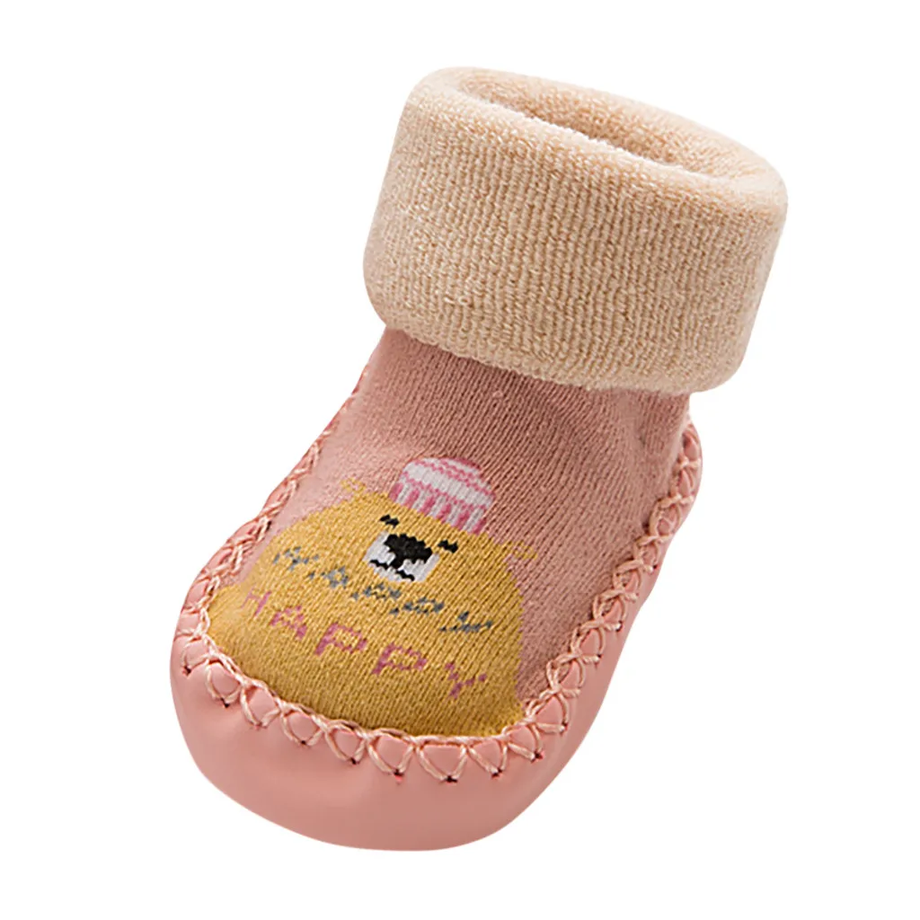 Зимние носки для малышей носки для мальчиков и девочек chaussette enfant, хлопковые детские гетры, детские носки-тапочки нескользящие носки для малышей
