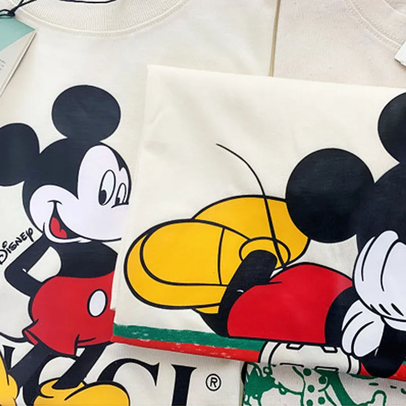 Disney Women's Cartoon Mickey Minnie Mouse Short Sleeve T-Shirt - Summer Regular O-Neck White Tee Shirt with a Loose Fit for Women (Femme) image 5