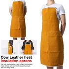 Фартуки из коровьей кожи, защитные сварочные аппараты для сварки, с теплоизоляцией, при высокой температуре, 93x64 см, защита от ожогов