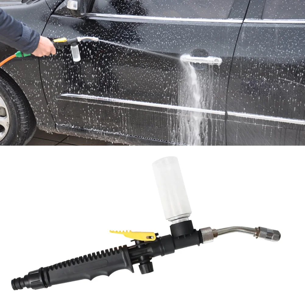 

NEW Car Washer Gun With Foam Bottle Stainless Steel Long Rod Water Gun High Pressure Air Conditioner Copper Nozzle Cleaning Tool