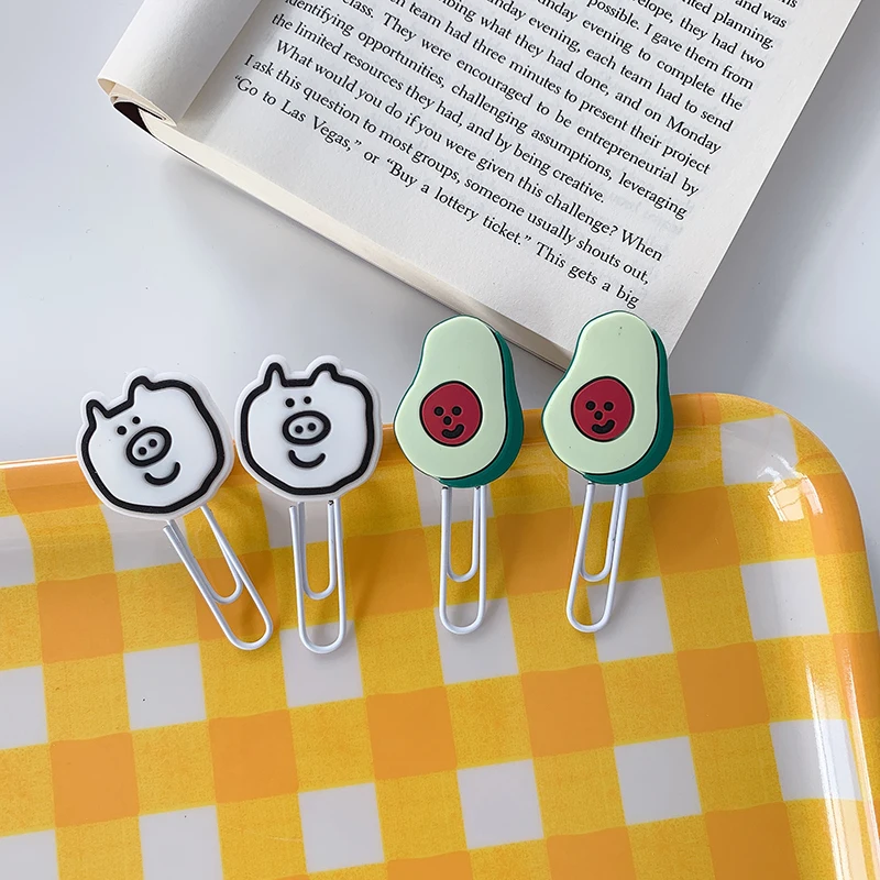 

2 шт., скрепки в виде поросенка, авокадо, металлическая Закладка зажимов