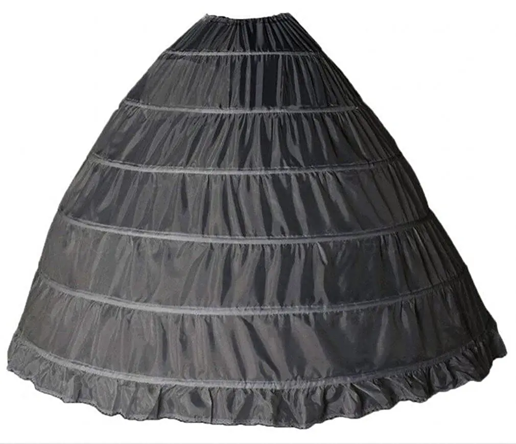 

Wedding Petticoat Bridal Hoop Crinoline Prom Underskirt New 6 Hoops Petticoats Bustle for Petticoats Black Petticoat Crinoline