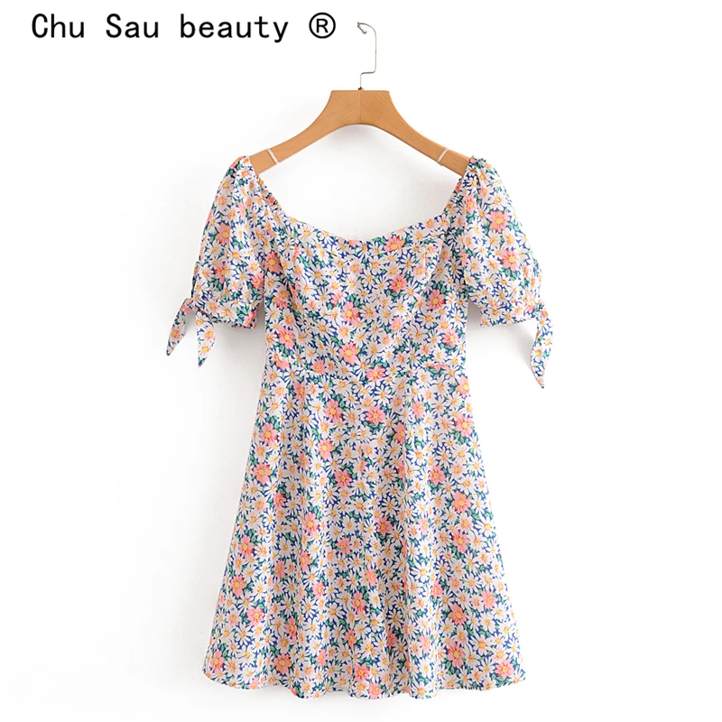 Chu Sau beauty новое модное повседневное стильное мини-платье с цветочным принтом