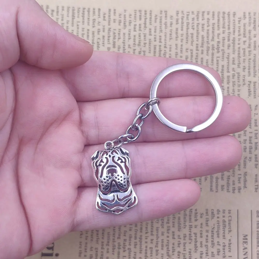 Брелок для ключей в виде собаки Шарпея китайском стиле с кисточками античный