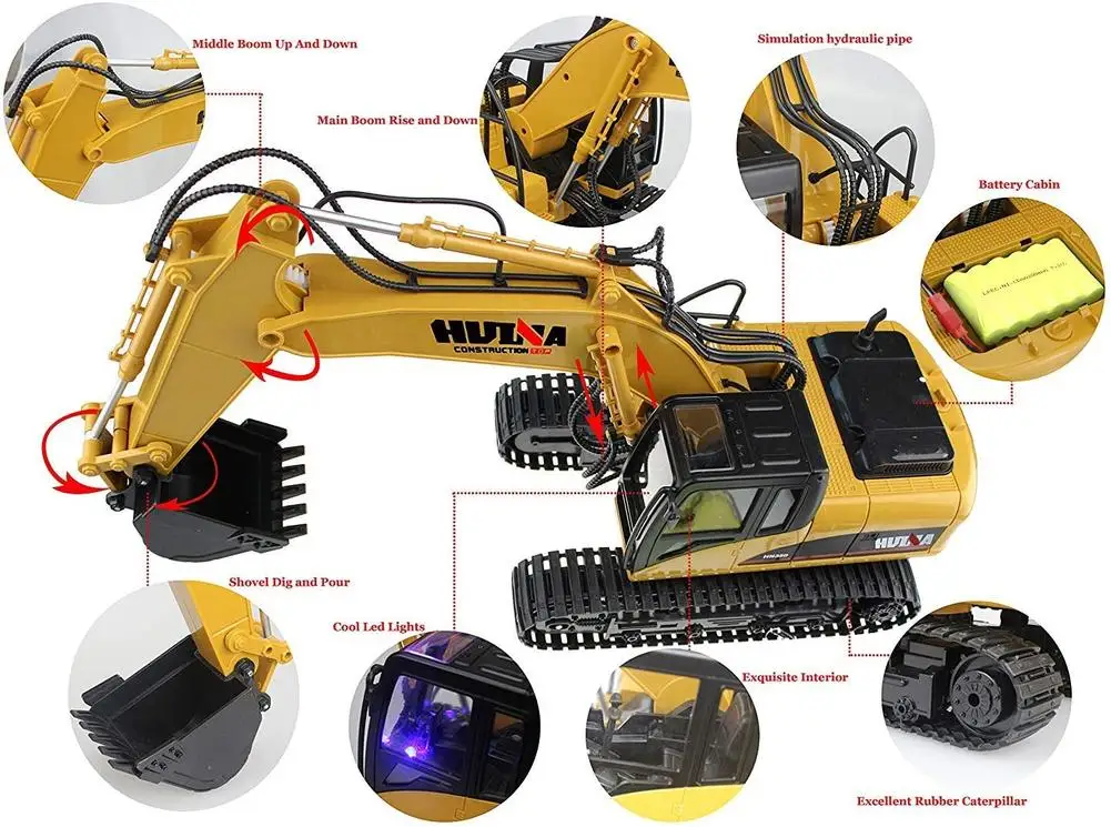 HUINA 1/14 RC грузовик Caterpillar сплава трактор монтируемая Автомобильная 2 4 ГГц