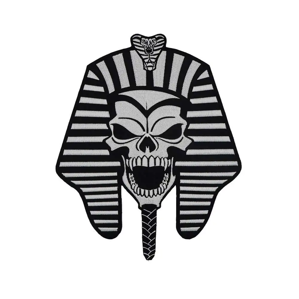 Большой Египетский мумий король Утюг на подложке вышитый швейный ярлык панк