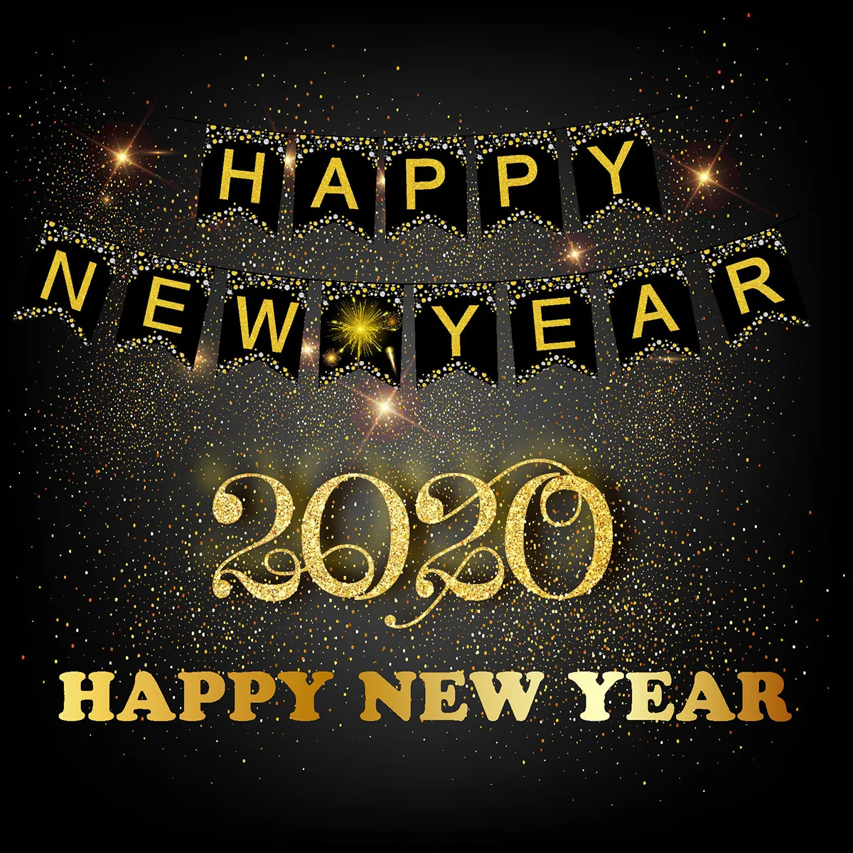 

2019 New Year's Eve Party Banner Home Party Decoration New Year theme party festival vibe Happy New Year Banner