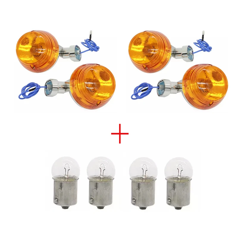 

Motorcycle Turn Signal lights WINKER indicator Vintage Set Round Lamp Flasher For HONDA PASSPORT C50 C65 C70 C90 JH70 JH 70 70cc