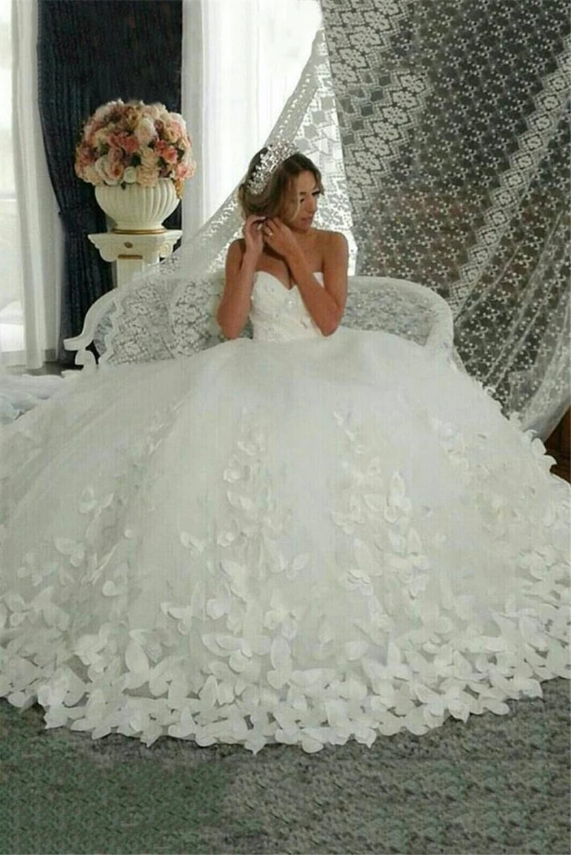 

Wedding Dresses For Bride A Line Tulle With Train Strapless Bridal Gowns robe de mariee vestidos de novia