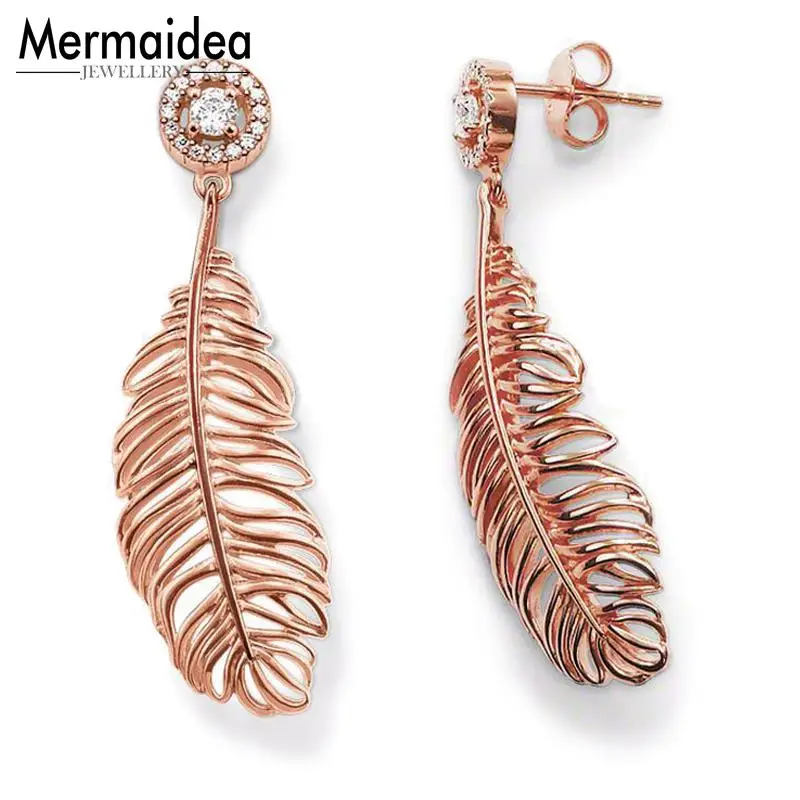 Серьги-подвески с перьями женские трендовые Подарочные ювелирные украшения из