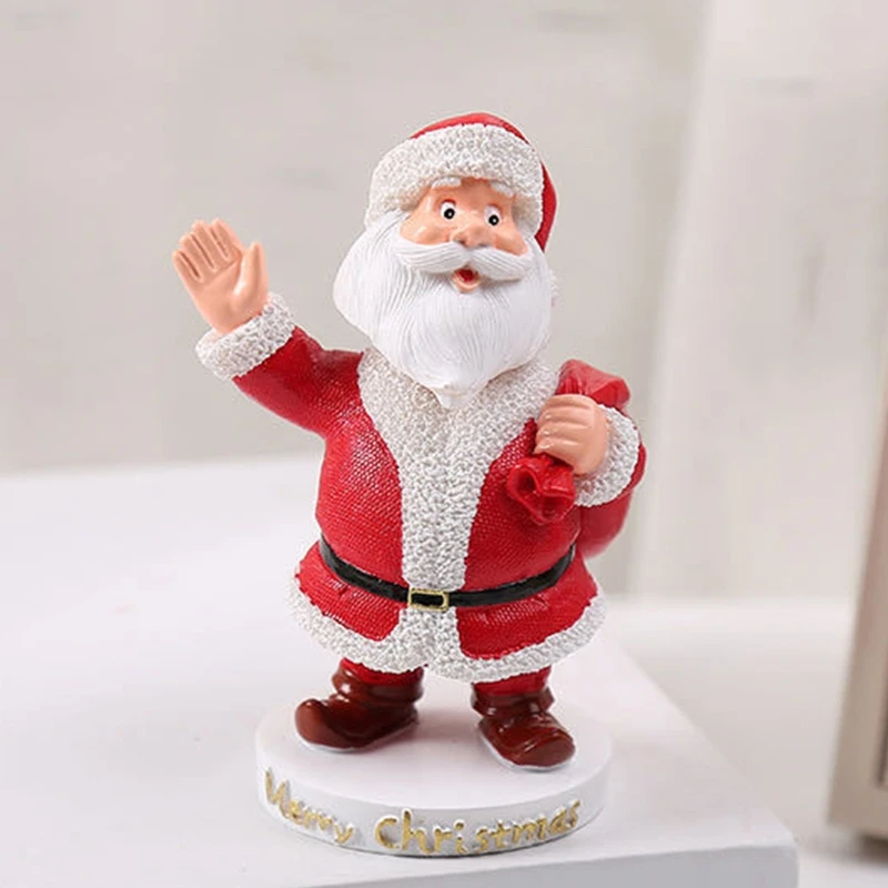 

Christmas Santa Claus Ornament Standing Posture Doll Resin Crafts Figures Decor