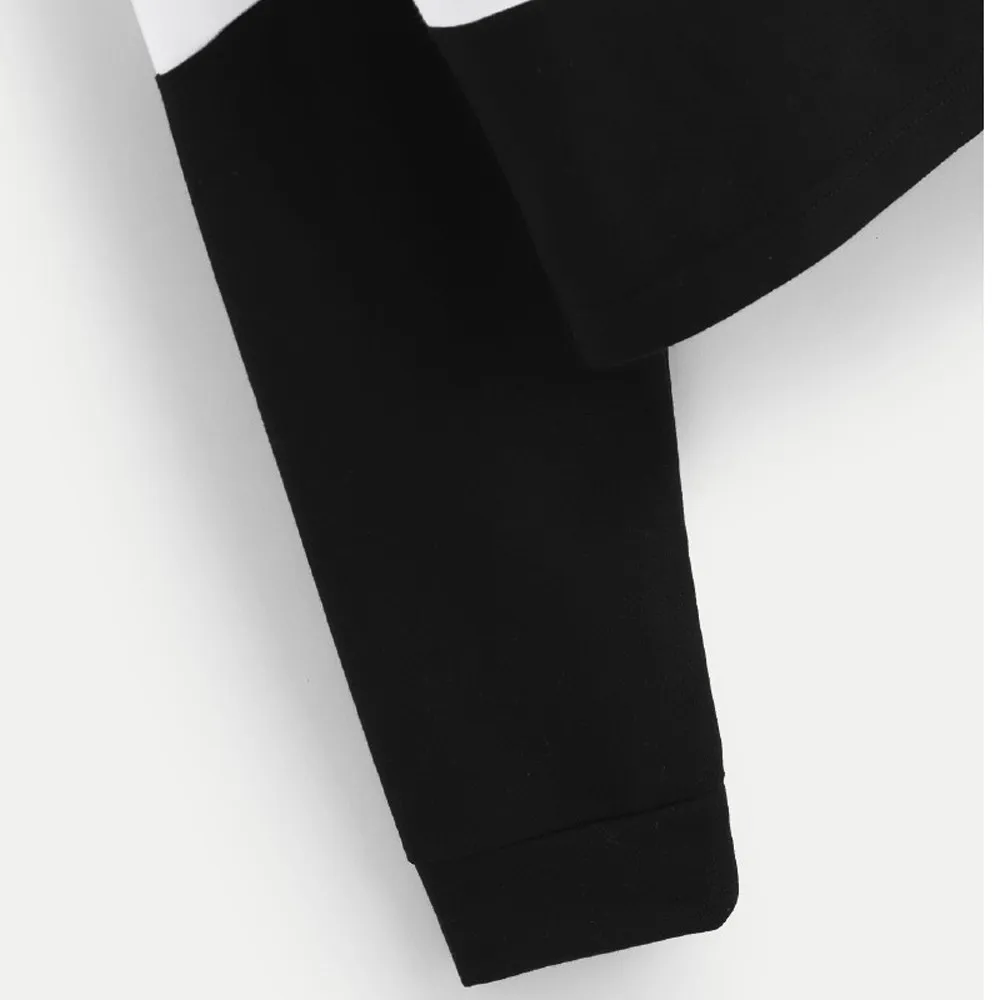 Женский свитер с круглым вырезом и длинным рукавом черный белый Модный пуловер в