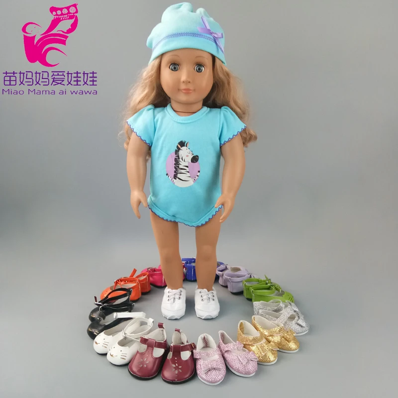 

18 Inch Girl Doll Shoes Born 43cm Baby Doll Leather Sneakers Fashion Leather Shoes