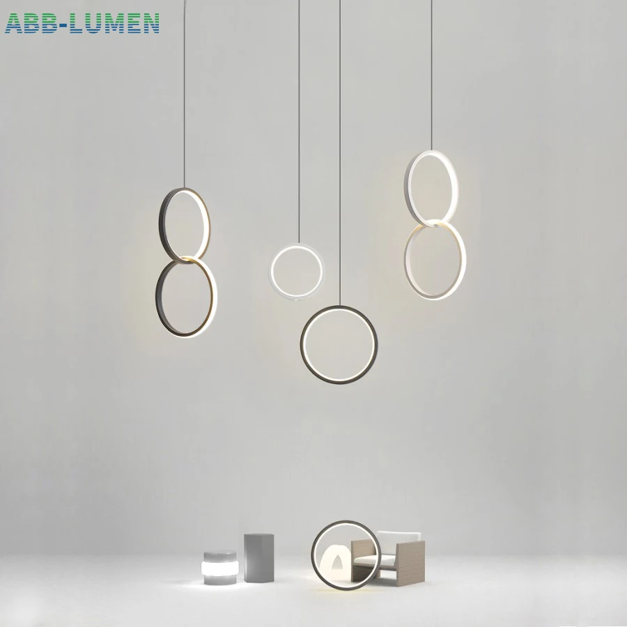 Подвесные светильники с кольцом для украшения гостиной скандинавские подвесные