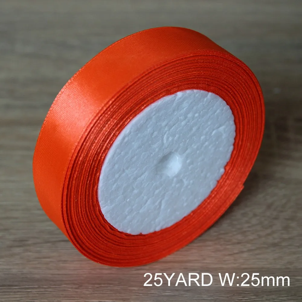 25 ярдов/рулон шелковых атласных лент для свадьбы рождественской вечеринки Декор