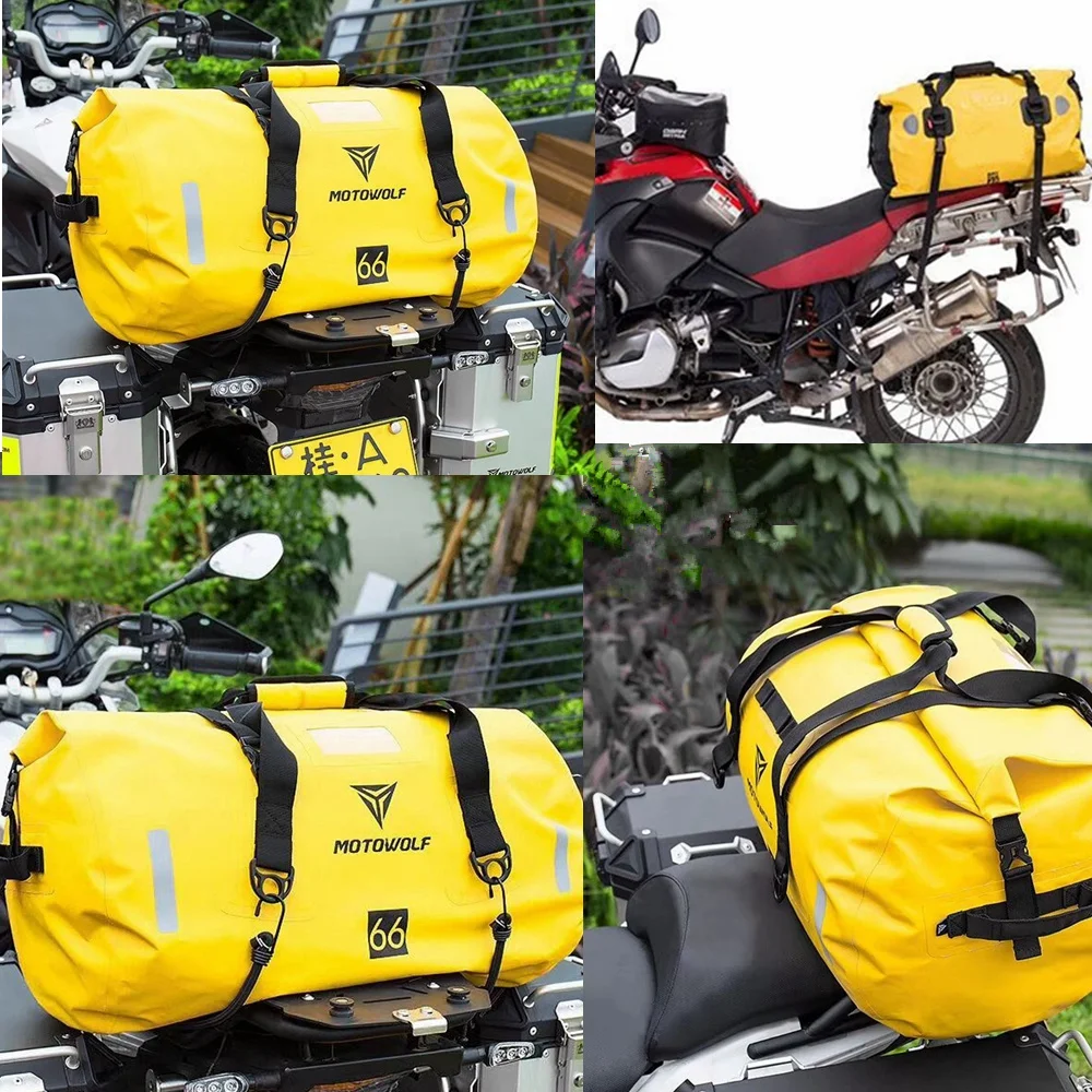 

Motorcycle Waterproof Tail Bag Travel Outdoor Dry Luggage Roll Pack Bag 40/66/80/90L Motorbike Luggage Backpack Motorcycle Seat