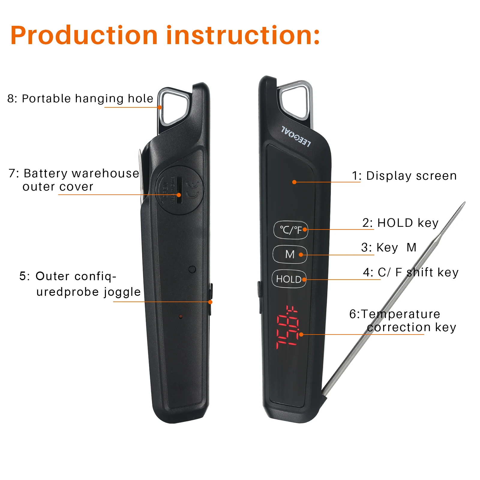 Цифровой Кухонный Термометр электронный прибор для измерения температуры еды
