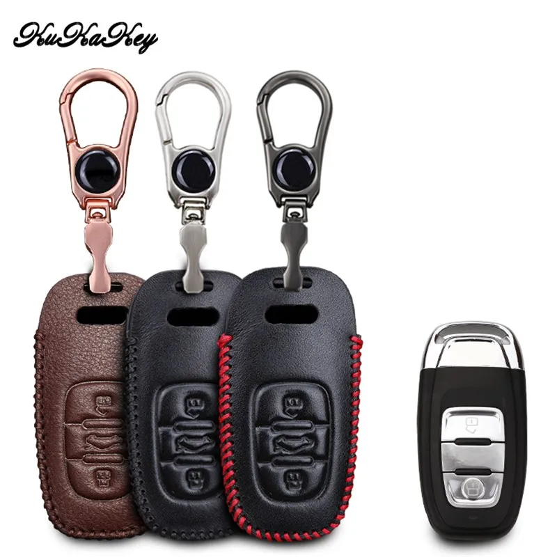 Чехол из натуральной кожи для автомобильного брелка ключей чехол Audi A4L A6L A8L Q5 A5 A6 A7