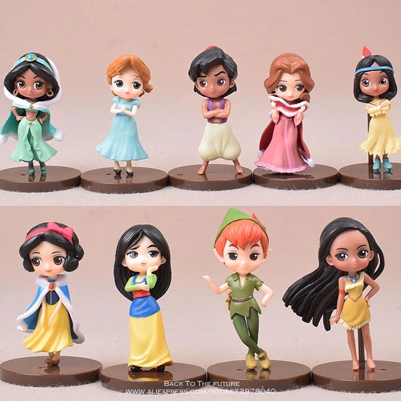 Экшн-фигурка Disney Аладдин жасмин Моана принцесса 9 шт./компл. 7 5 см коллекционная