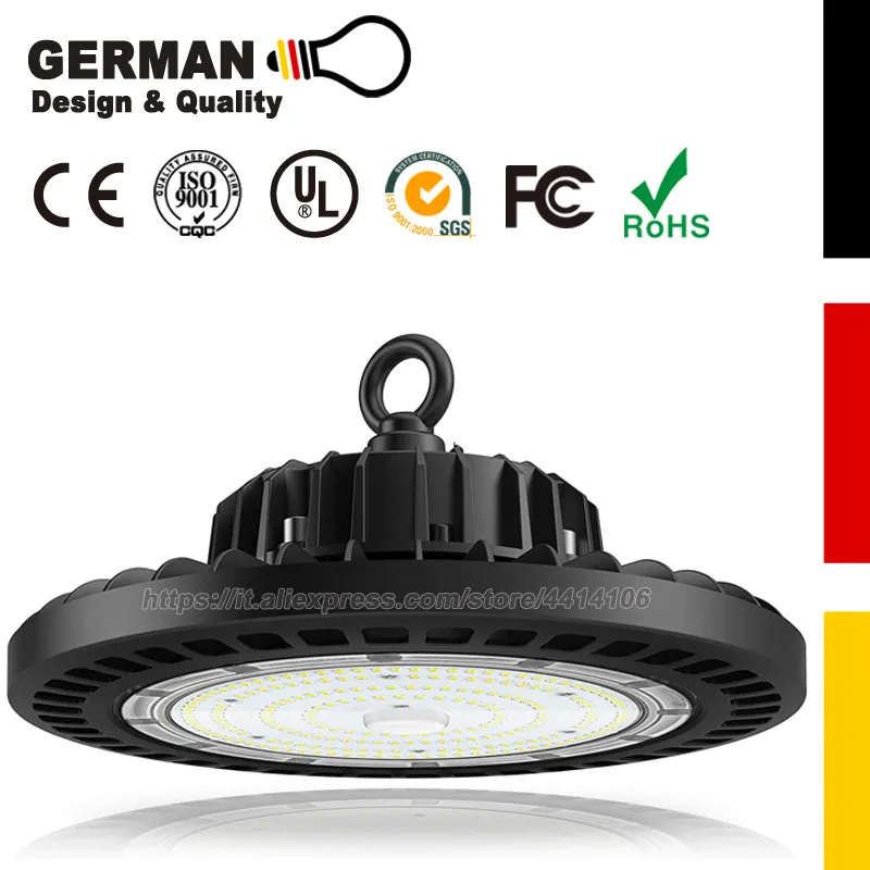 UFO LED High Bay, 200W, 800W HID Replacement, 28,000 LM, 5000K Daylight, IP65 Waterproof, Commercial Grade Lighting, Hook Mount