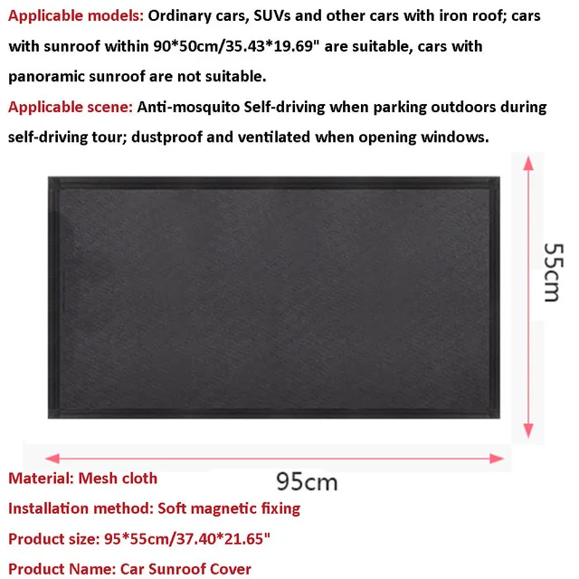 Car Sunroof Cover 210x120 см универсальная Магнитная Защитная пленка для лобового стекла автомобиля, защита от снега и льда, черная защита от солнца на лобовое стекло - Цвет: Car Sunroof Cover